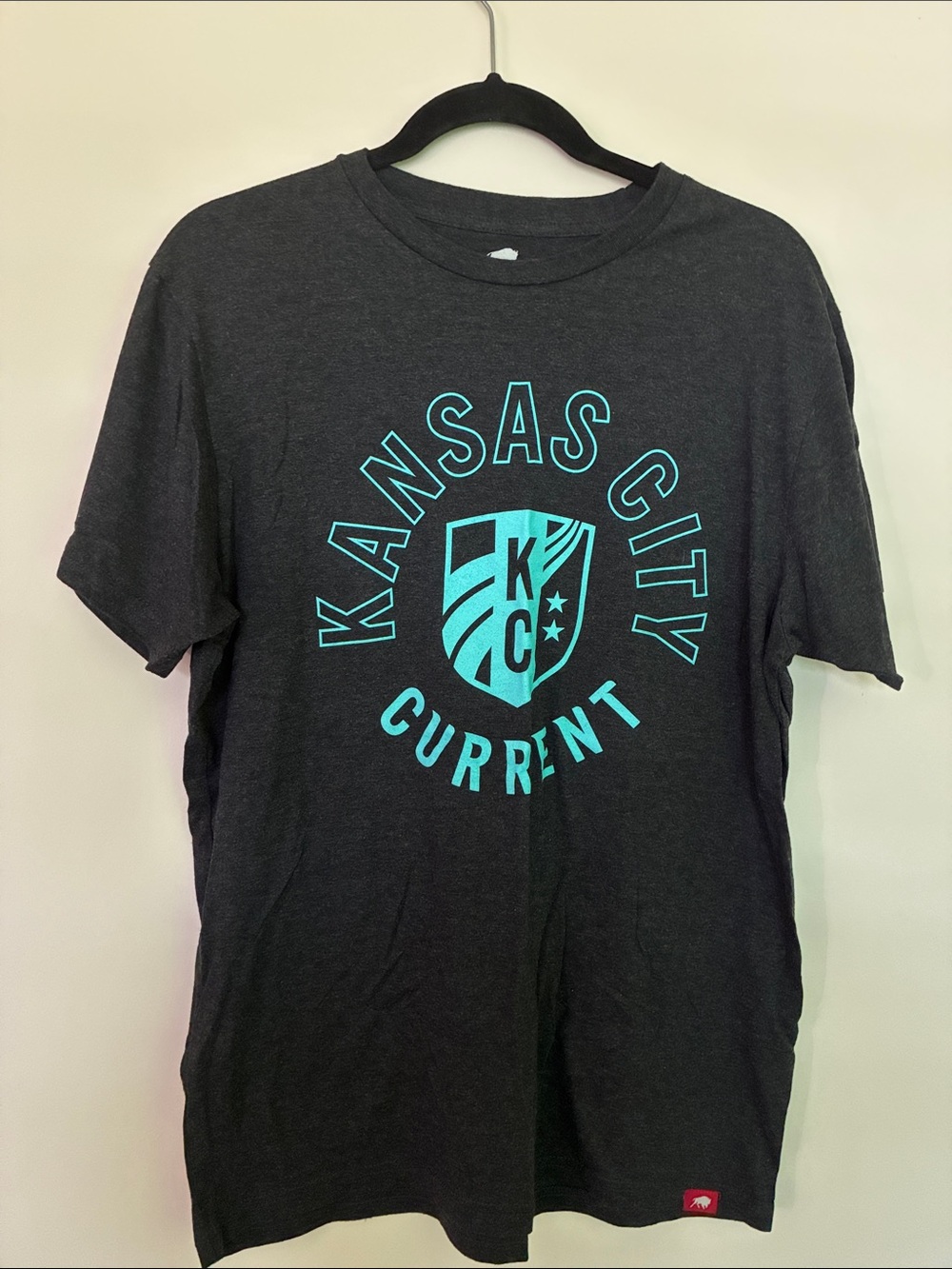 Kansas City Current Graphic Tee - Charcoal with Teal Print